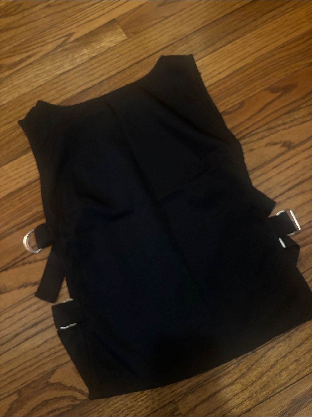 Black Top with Side Buckle Details